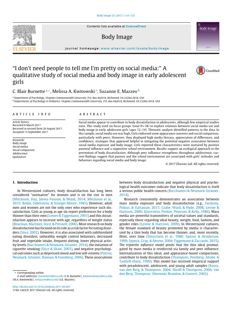 Social Media's Impact on Body Image in Girls | PDF | Social Media ...