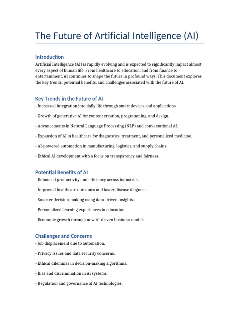 Future Trends and Challenges of AI | PDF
