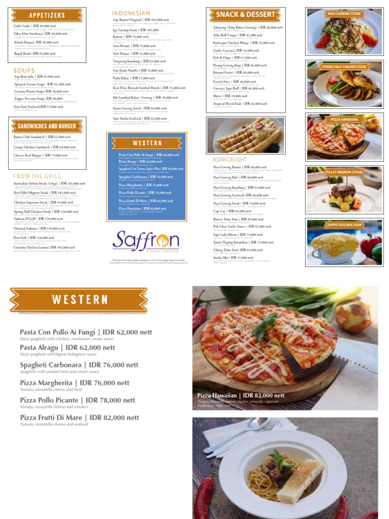 Menu Ala Carte Aston Banua | PDF | Spaghetti | Tofu