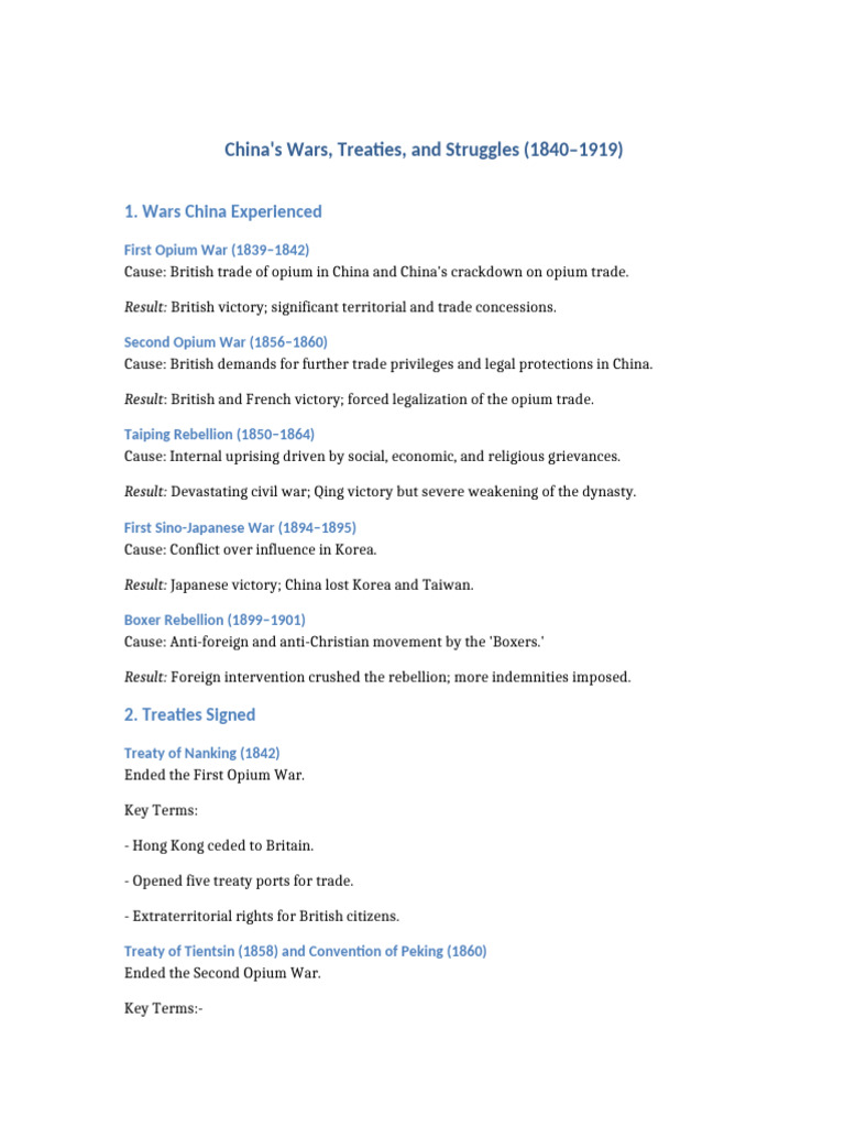 Opium Wars: China's Struggle and Consequences | PDF | Qing Dynasty | China