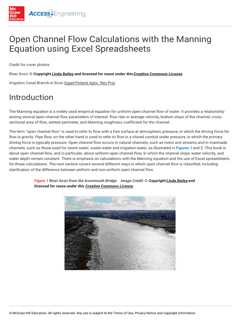 Manning Equation for Open Channel Flow | PDF | Fluid Dynamics ...