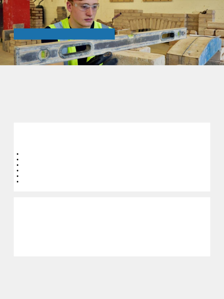 Colchester Institute Bricklaying Course | PDF