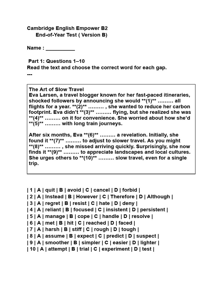 Cambridge English Empower B2 Test Guide | PDF | Bird Migration | Zoology