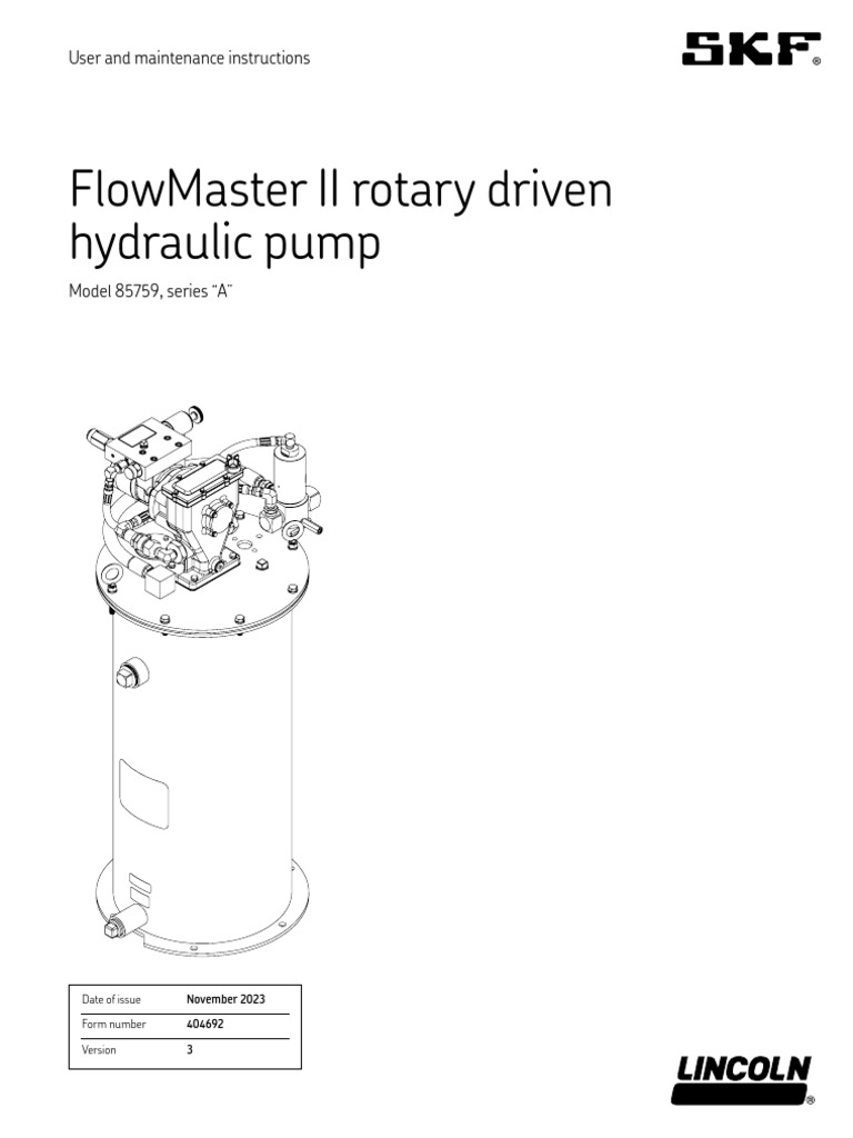 FlowMaster II Hydraulic Pump Manual | PDF | Valve | Pump
