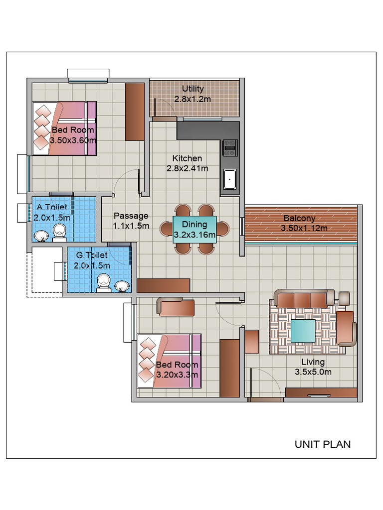 Detailed Unit Plan with Room Dimensions | PDF