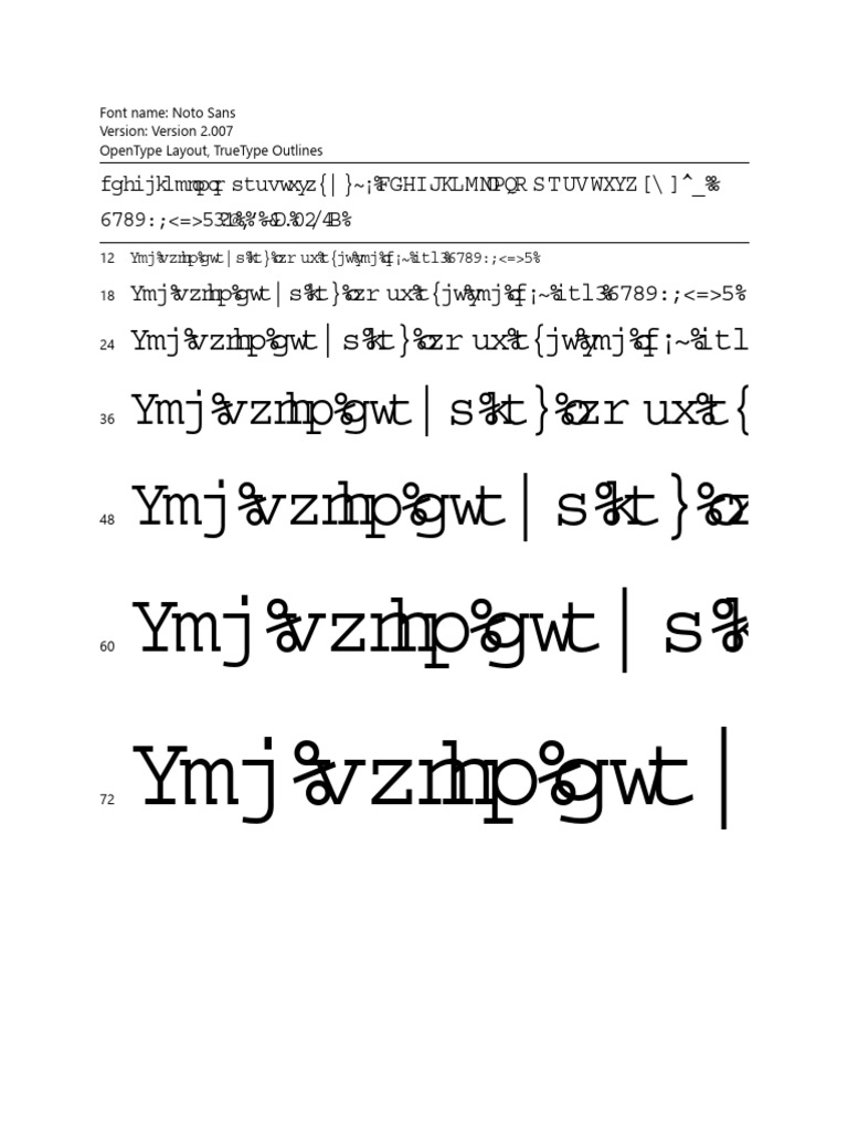 Noto Sans Regular (OpenType) | PDF