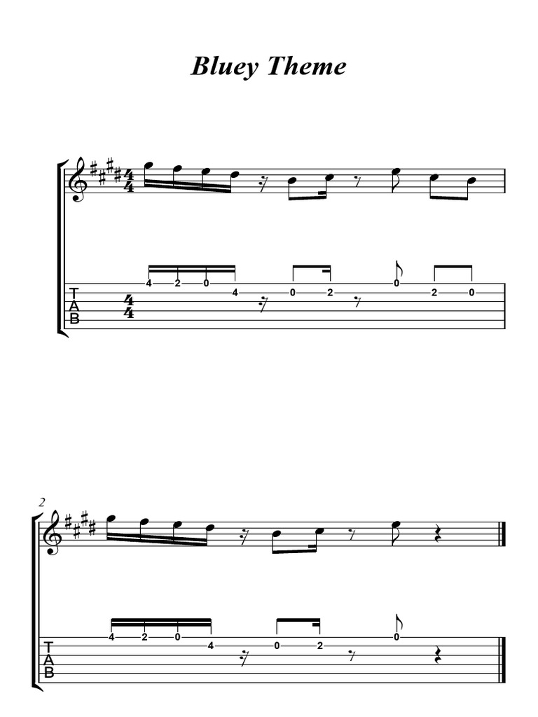 Bluey Theme | PDF