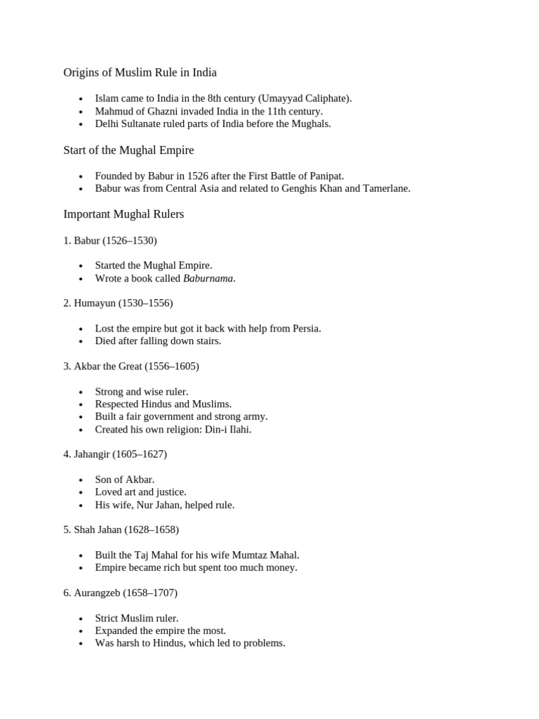 First Muslim Ruler of India: Babur | PDF