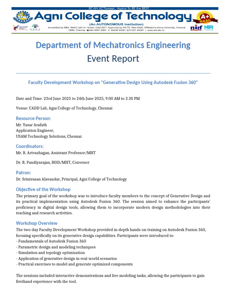 Generative Design Workshop Report | PDF | Computer Aided Design ...