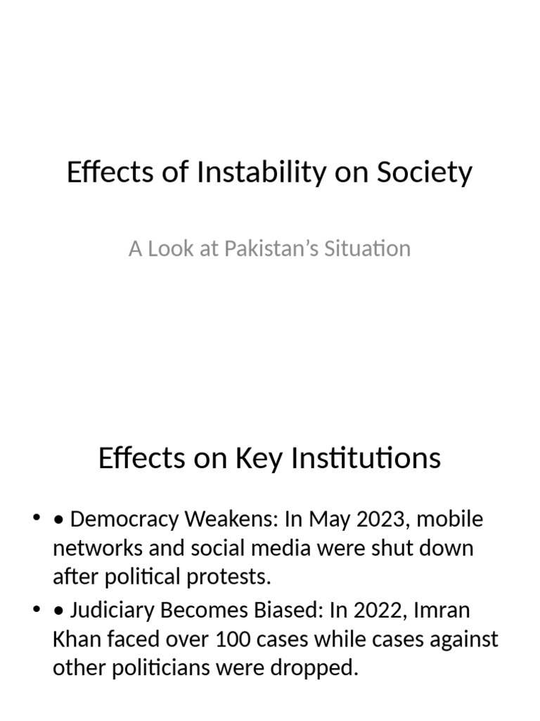 Impact of Instability on Pakistan's Society | PDF