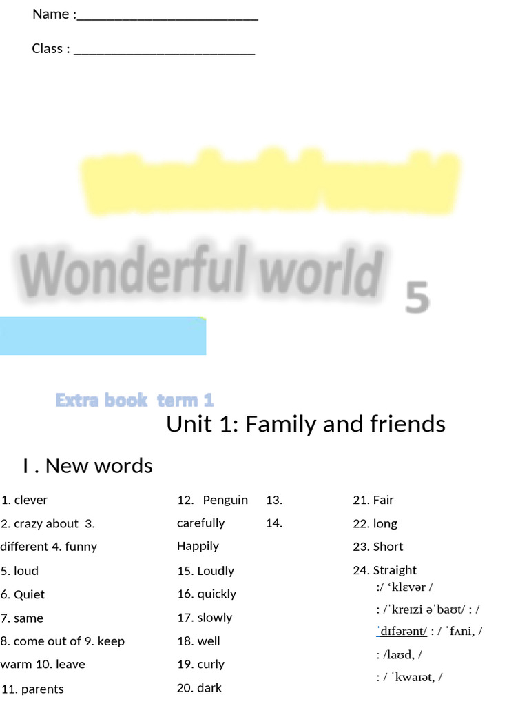 Bài Tập Bổ Trợ Wonderful World 5 | PDF