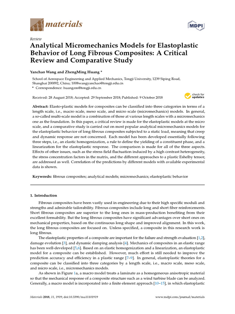 Micromechanics of Elastoplastic Composites | PDF | Composite Material ...