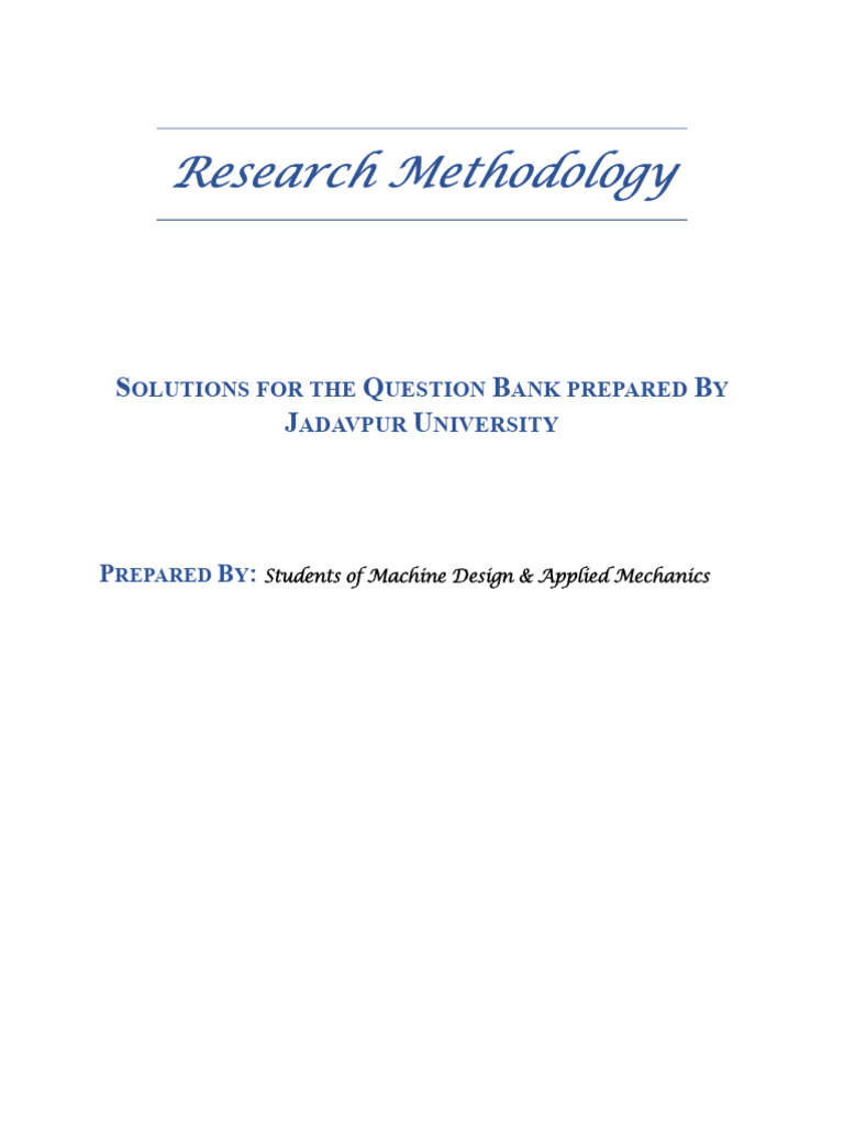 Research Methodology Solution Set | PDF