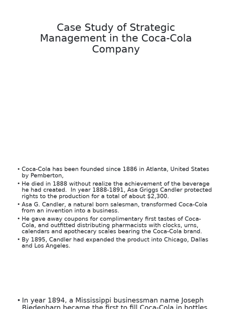Strategic Management at Coca-Cola | PDF | Leadership | Coca Cola