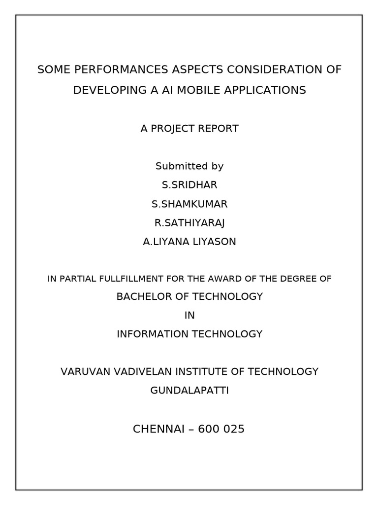 AI Mobile App Development Report | PDF