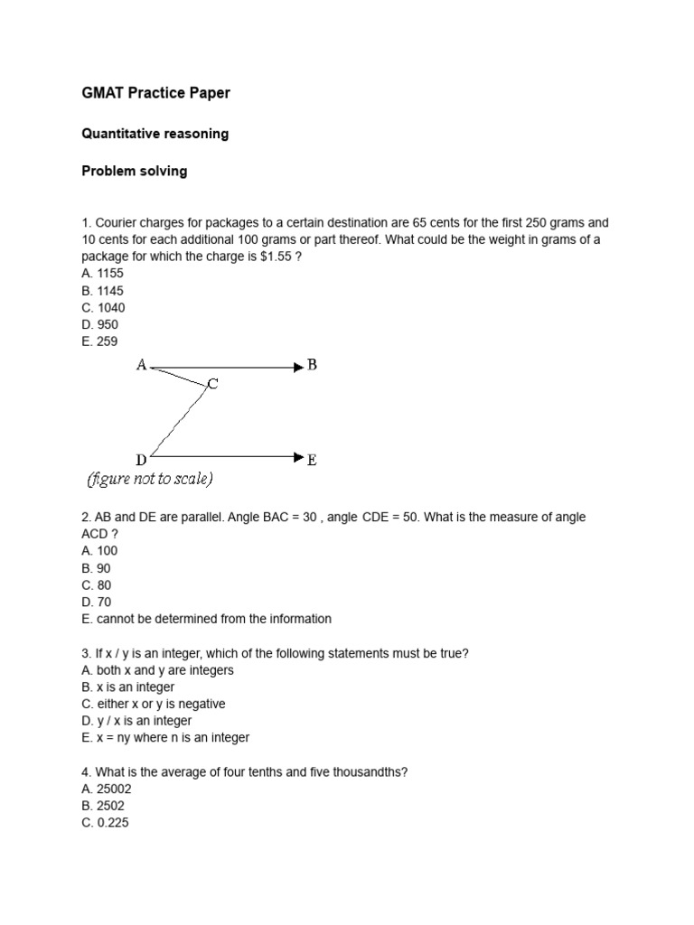 1618919283GMAT Quant Practice Paper | PDF | Circle | Triangle