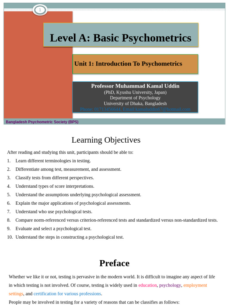Fundamentals of Basic Psychometrics | PDF | Psychometrics | Psychology