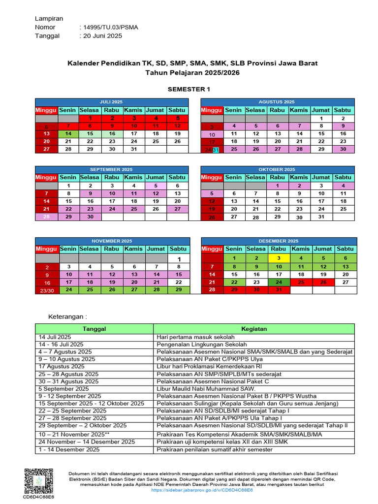 Jadwal Sulingjar Guru 2025 | PDF