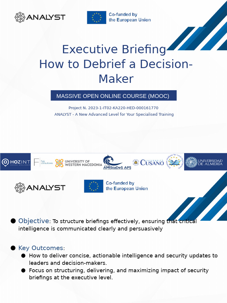 Unit 6 - Executive Briefing - How To Debrief A Decision-Maker | PDF ...
