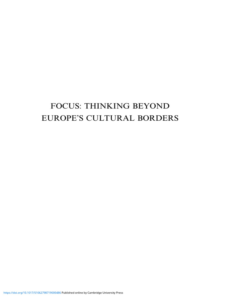 Transcending Europe's Cultural Borders | PDF | Nationalism | European Union