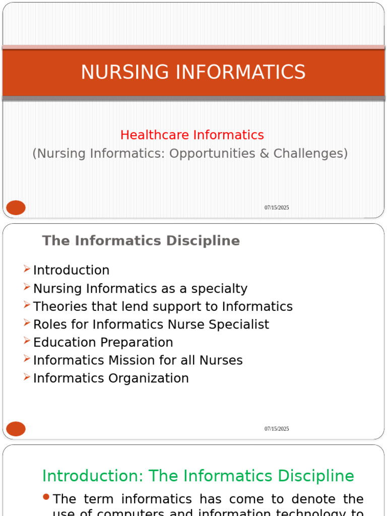 Nursing Informatics: Key Insights & Challenges | PDF | Electronic ...