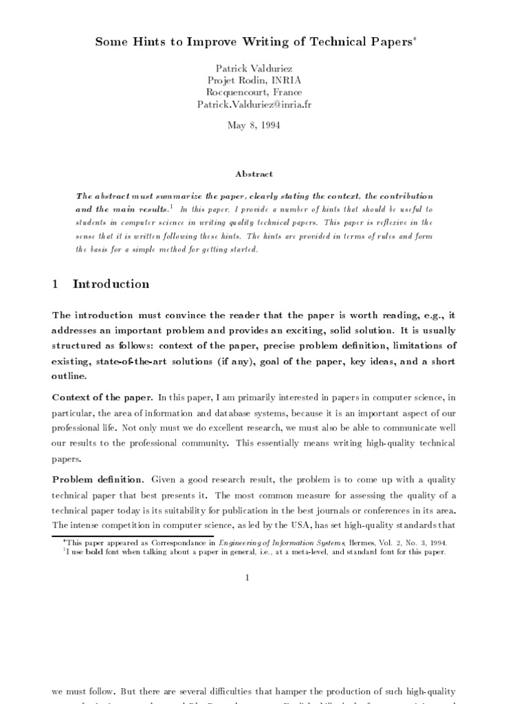 Improve Technical Paper Writing Tips | PDF