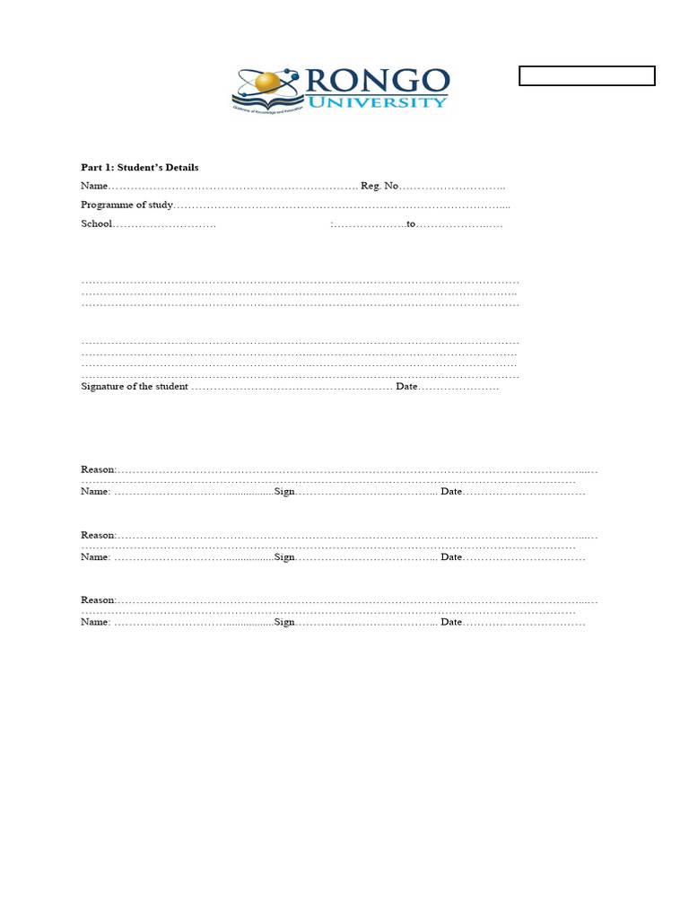 Leave of Absence Application Form | PDF