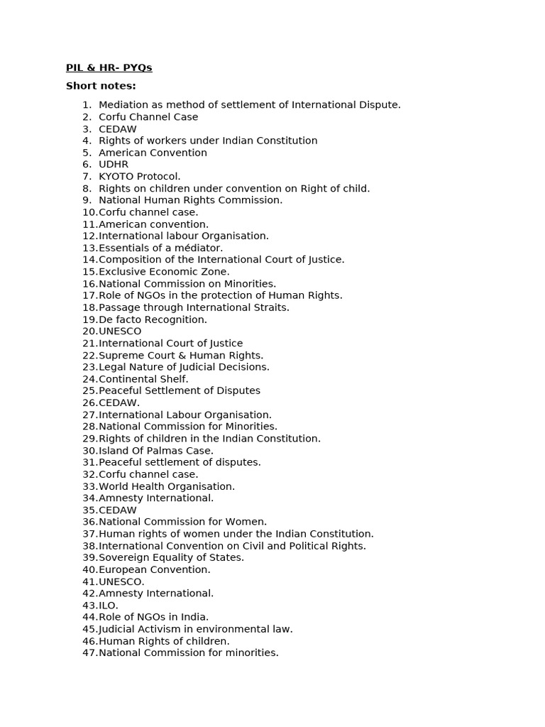 PIL and HR: Key Concepts and Cases | PDF | Human Rights | International Law