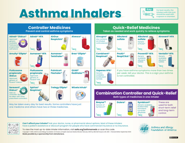 Types of Asthma Inhalers Explained | PDF | Pulmonology | Drugs