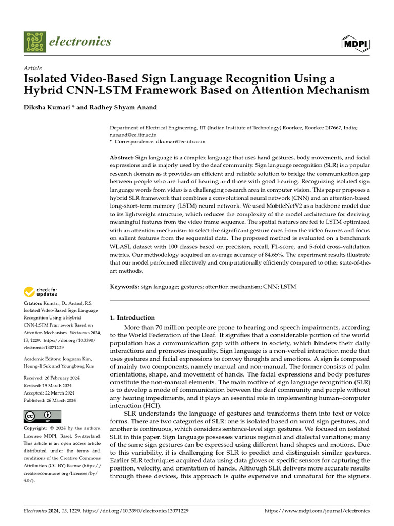 Hybrid CNN-LSTM for Sign Language Recognition | PDF | Deep Learning ...