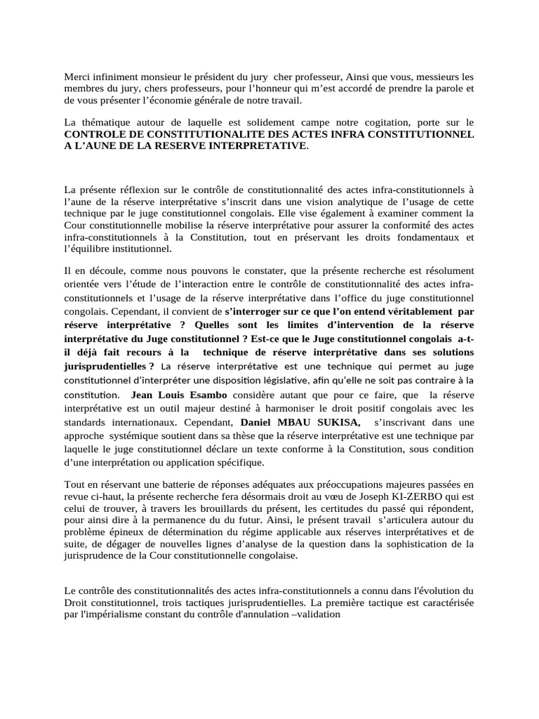 Contrôle de constitutionnalité en RDC | PDF | Constitution | Justice
