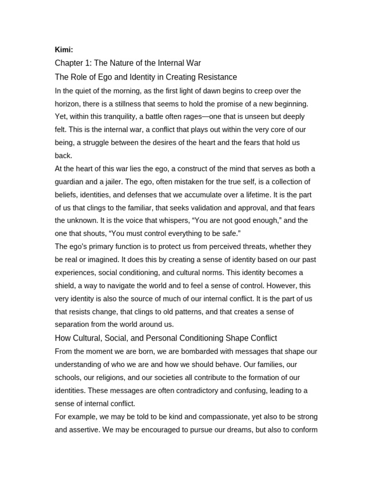 Unlocking Potential - Overcoming Internal Conflict | PDF | Suffering | Fear