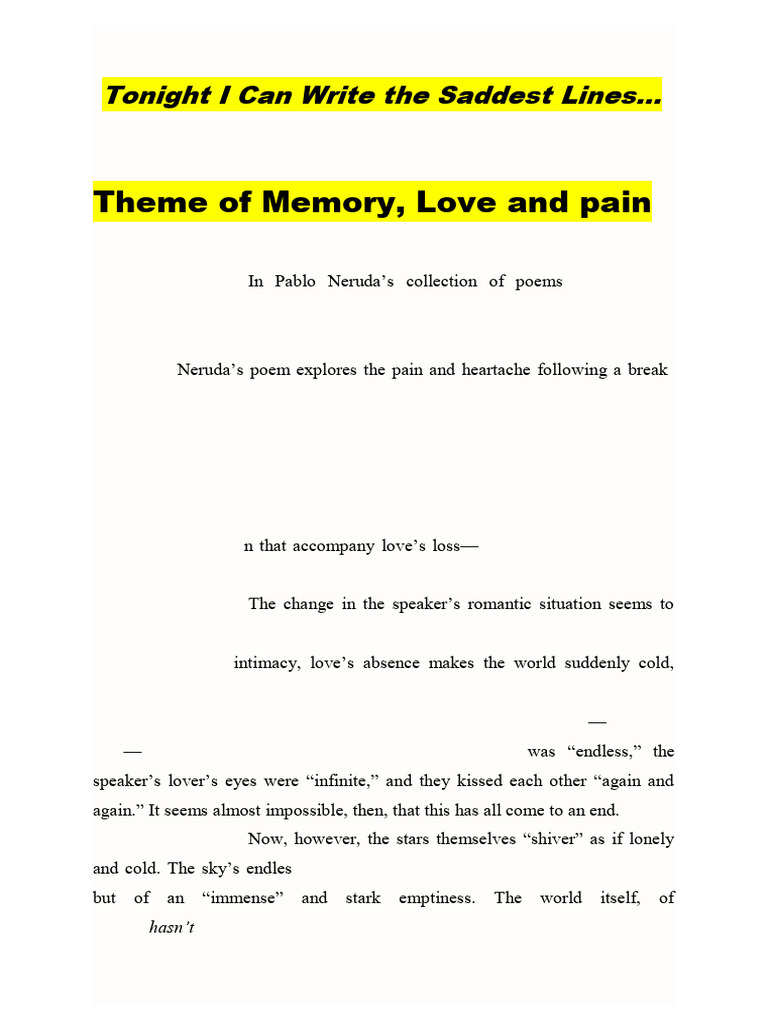 Analyzing Neruda's 