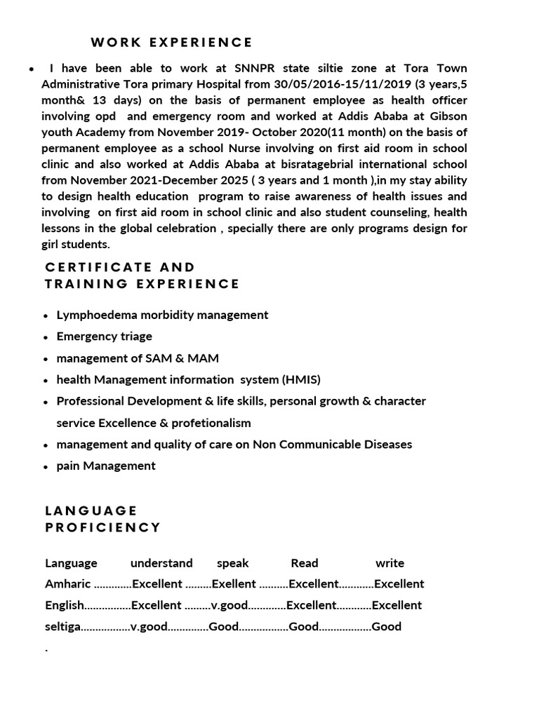 Work Experience | PDF