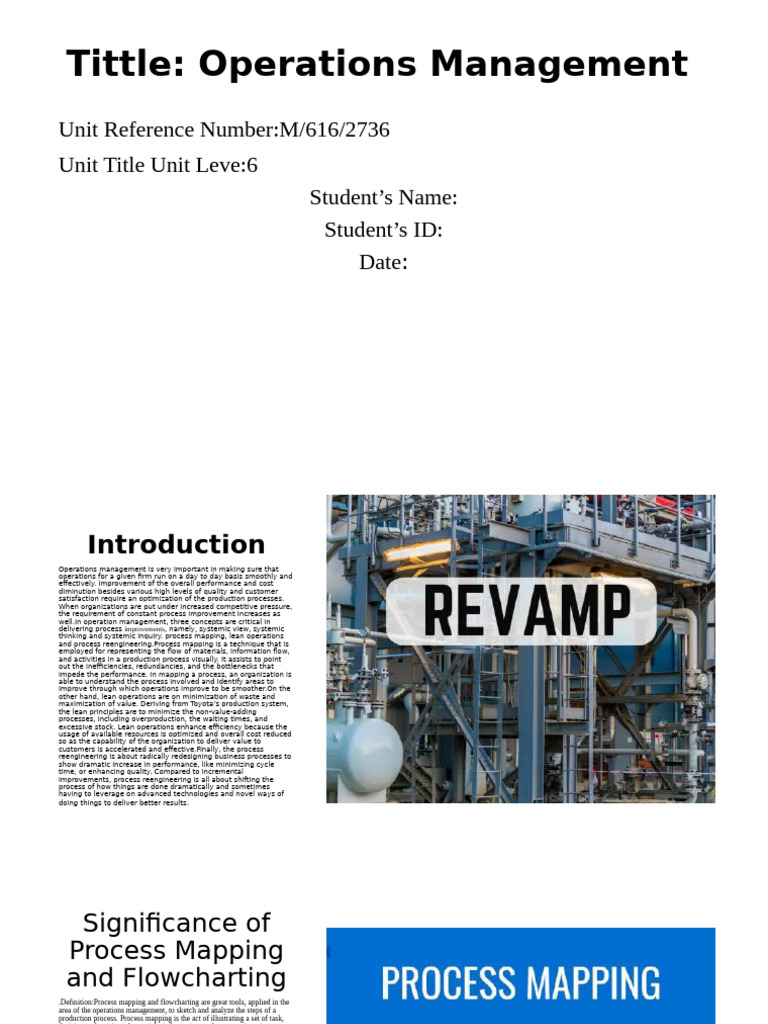 Operation Management | PDF | Lean Manufacturing | Operations Management