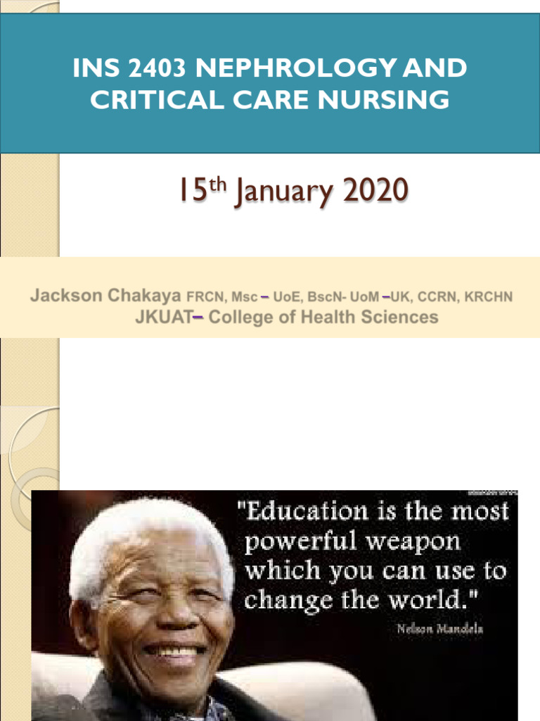 Nephrology & Critical Care Nursing Part 1&2 2023 | PDF ...
