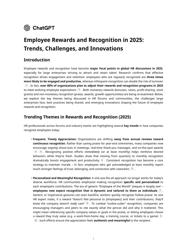 Employee Recognition Trends for 2025 | PDF | Employee Retention ...
