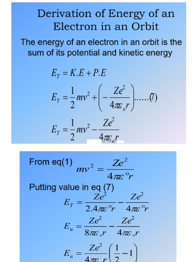 8.bhor Model 2 Derivation | PDF