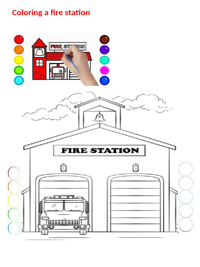 Fire Station Coloring Activity Guide | PDF