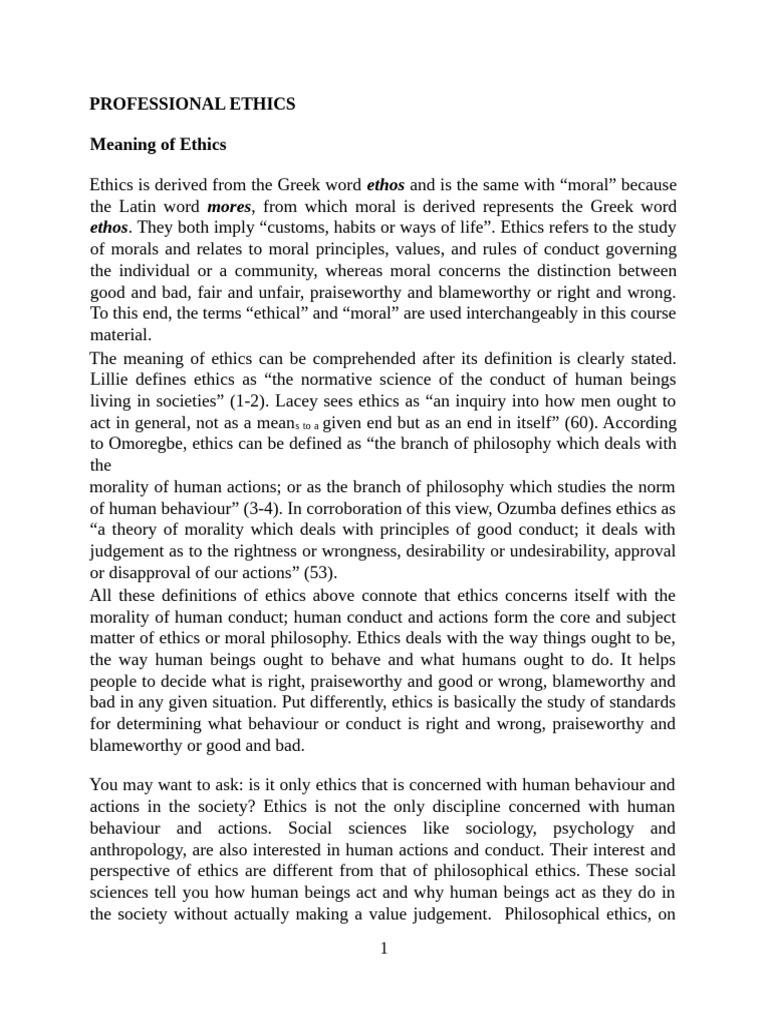 Understanding Professional Ethics | PDF | Medical Ethics | Confidentiality