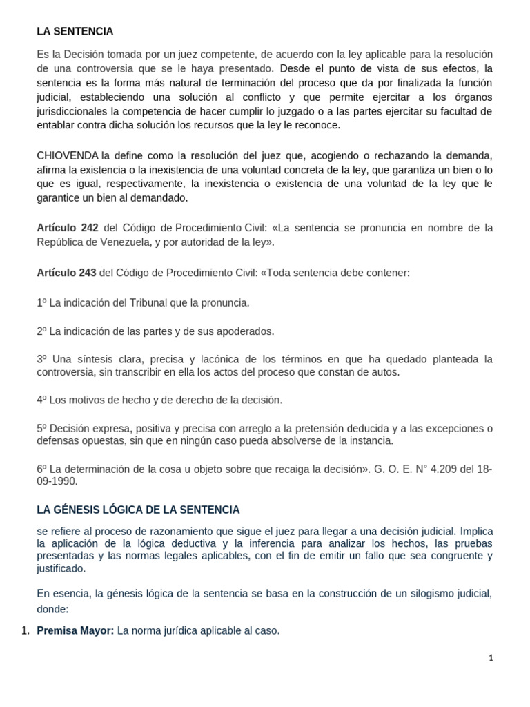 Estructura y Efectos de la Sentencia Judicial | PDF | Juez | Caso de ley
