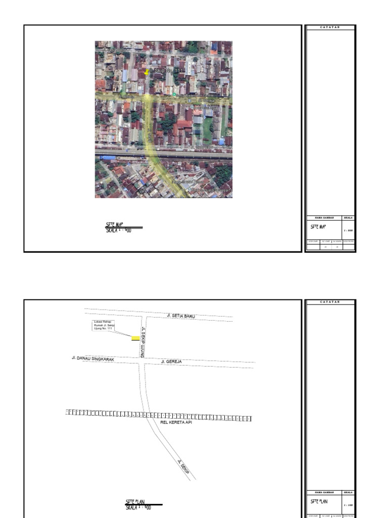Rencana Site Map dan Denah Lantai 1-2 | PDF