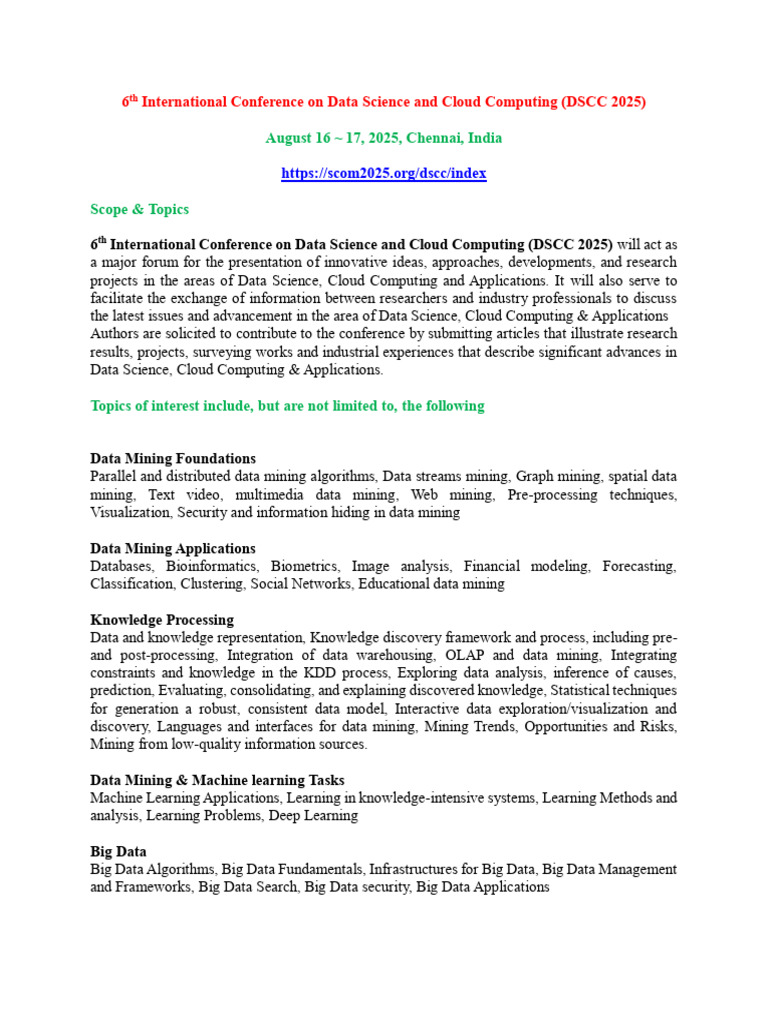DSCC 2025: Data Science & Cloud Trends | PDF | Cloud Computing | Data ...