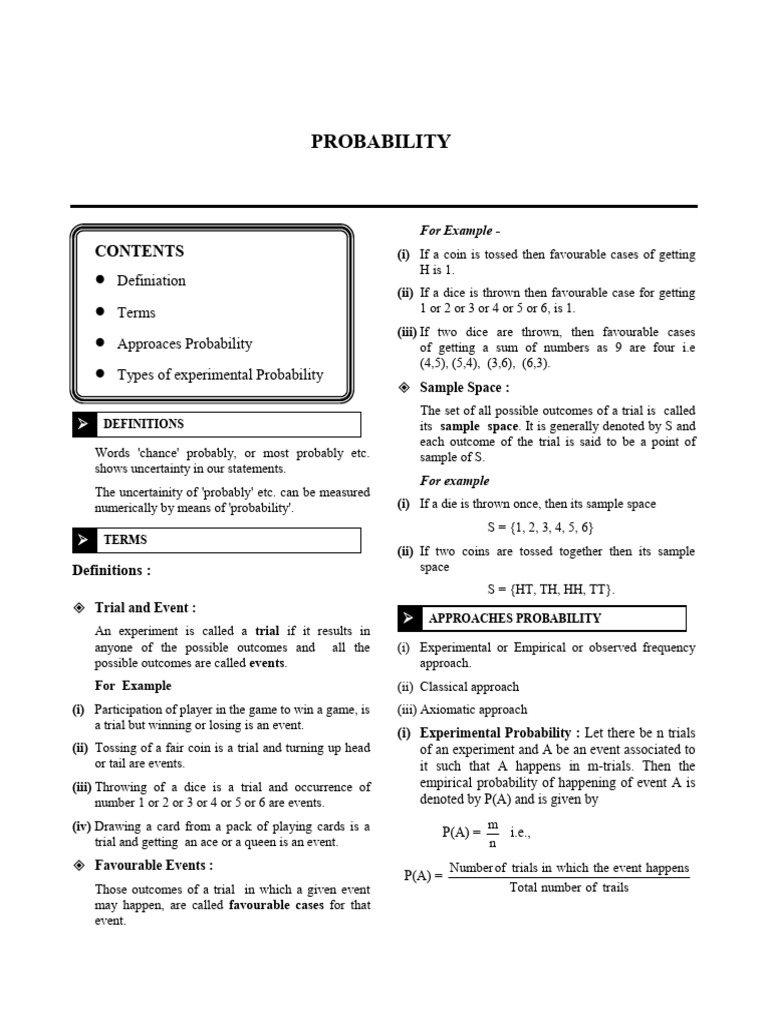 Grade 9 Probability Concepts Explained | PDF | Applied Mathematics ...