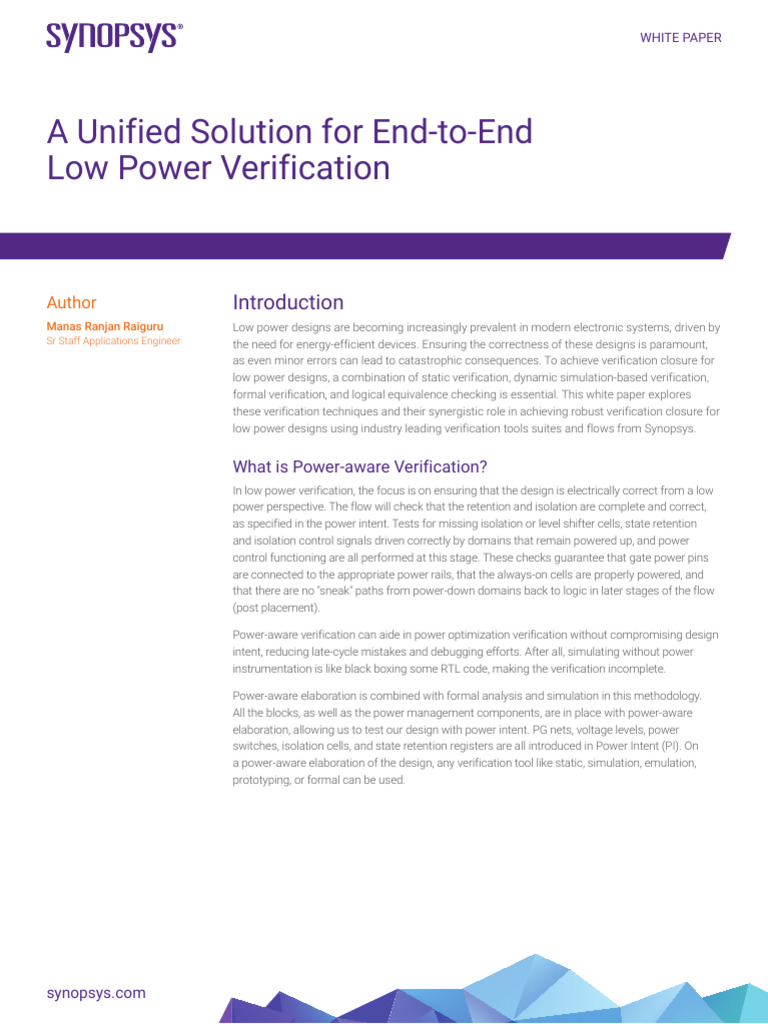 Low Power Verification Techniques | PDF | Formal Verification | System ...