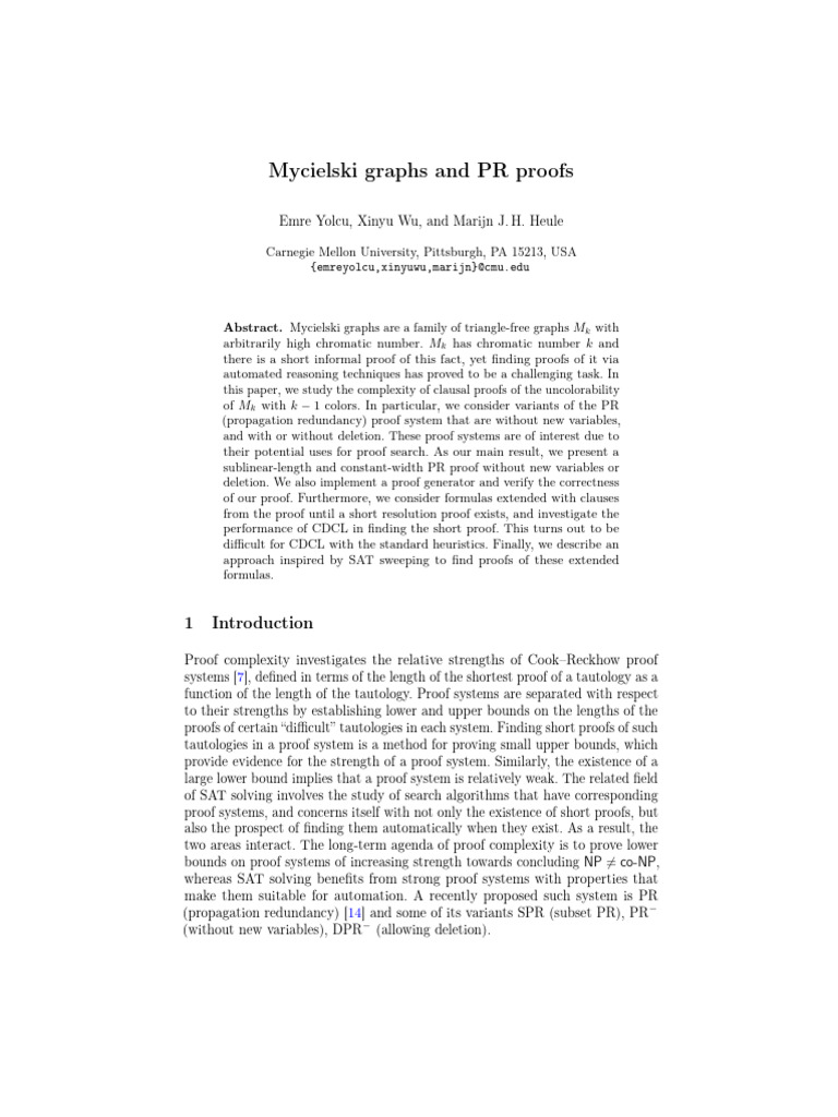 Mycielski Graphs PR Proofs | PDF | Vertex (Graph Theory) | Mathematics