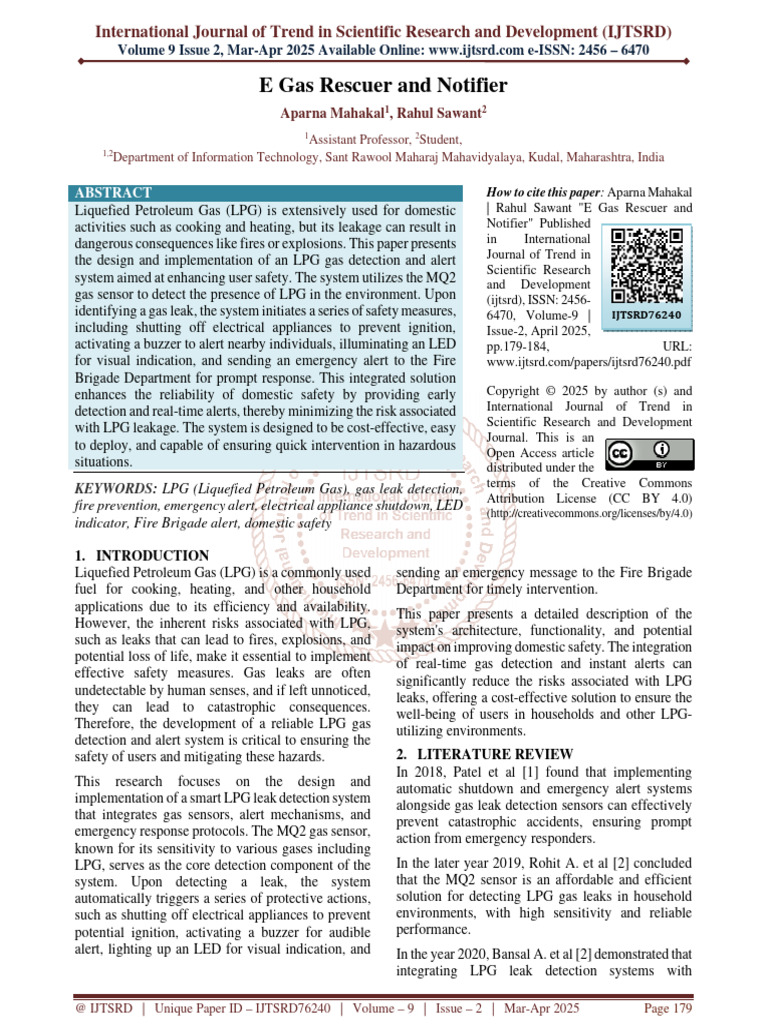 LPG Leak Detection and Safety System | PDF | Liquefied Petroleum Gas | Leak