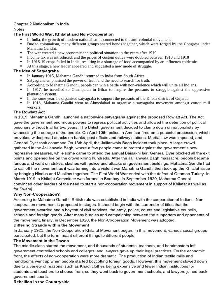 Nationalism in India: Key Movements | PDF | Mahatma Gandhi | British Raj