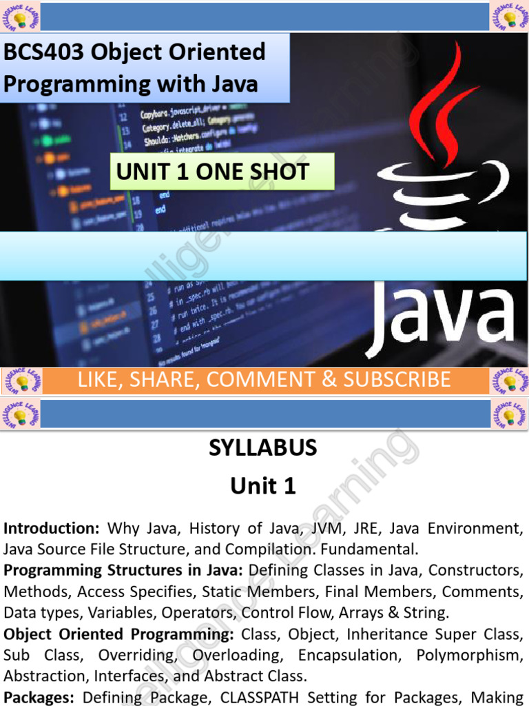 Java Programming Basics Overview | PDF | Java (Programming Language ...