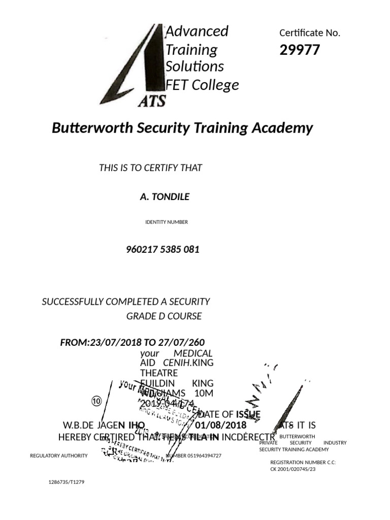 Security Training Completion Certificate | PDF